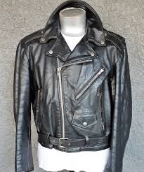 1960s Genuine Leather James Dean Motorcycle Jacket By Excelled Usa Size L
