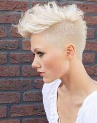 Short Shaved Hairstyles For Women Elle Hairstyles Short Hair Styles Platinum Blonde Hair Mohawk Hairstyles For Women