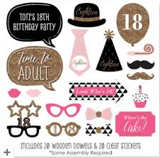 Birthday Photo Booth Props Png Chic 18th Birthday Pink Black And Gold 20 Piece Photo Booth Props Kit Birthday Props Birthday Photo Booths Pink And Gold Birthday Party