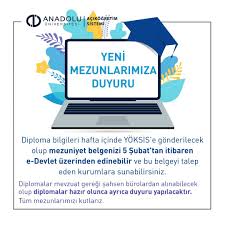 Başvuru sonuçları enstitü tarafından ilan edilir. Anadolu Universitesi Acikogretim Sistemi Donem Sonu Itibariyle Mezun Olmaya Hak Kazanan Tum Ogrencilerimizi Kutlariz Mezuniyet Belgenizi 5 Subat Tan Itibaren E Devlet Uzerinden Edinebilirsiniz Anadoluuniversitesi Aos Acikogretim Diploma