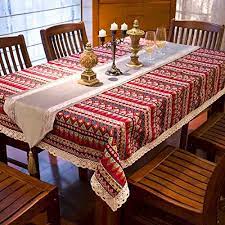 Dining in style with tablecloths. Bohemian Ethnic Style Lace Tablecloth Fabric European Mediterranean Garden Table Cloths European Pastoral Cloth Tablecloths Living Room Coffee Table Dining Restaurant Tablecloths Red Xxxx Large 55 86 Buy Online In Maldives At Maldives Desertcart Com