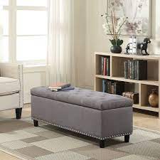 Choose a footrest to accommodate your lifestyle and needs. Grey Linen 48 Inch Bedroom Storage Ottoman Bench Footrest 17 X 48 X 16 5 Inches On Sale Overstock 29063726