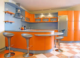 Complementary Kitchen Orange And Blue Are Opposite To Each Other On The Color Wheel Which Make T Metal Kitchen Cabinets Kitchen Design Modern Kitchen Colours