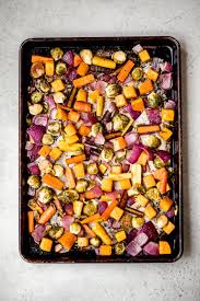 Balsamic Herb Sheet Pan Roasted Vegetables Ambitious Kitchen Recipe Roasted Vegetables Easy Roasted Vegetables Easy Healthy Side Dishes