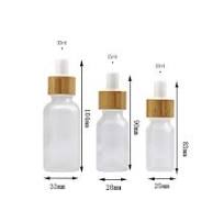 4 Pack Frosted Glass Dropper Bottles,Essential Oil Bottles With Eye Dropper And Bamboo Lids Perfume Sample Vials Essence Liquid Cosmetic Containers ...