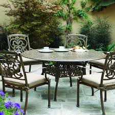 Darlee Santa Barbara 7 Piece Cast Aluminum Patio Dining Set With Round Table Antique Bronze Patio Furniture Sets Aluminum Patio Resin Patio Furniture