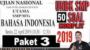 Check spelling or type a new query. Pembahasan Unbk Bahasa Indonesia Smp 2019 Paket 3 50 Soal Komplit Youtube
