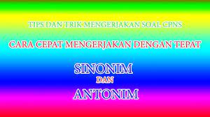 We did not find results for: Tips N Trick Cpns Sinonim Dan Antonim Youtube