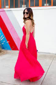 Pink Pleated Maxi