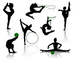 Silhouettes Of Gymnasts With Various Sports Subjects A Ball Gymnastics Poses Gymnastics Silhouette