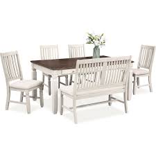 Glendale Dining Table 4 Chairs And Bench Value City Furniture And Mattresses Furniture Design Living Room Furniture Furniture Store Design