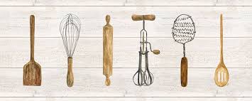 vintage kitchen utensils panel poster