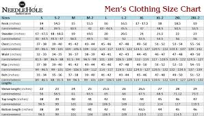 Size Chart For Men