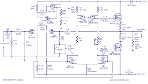 This amplifier circuit will deliver 25w on each output channel. 100w Mosfet Power Amplifier Circuit Using Irfp240 Irfp9240