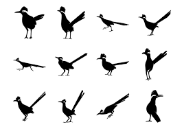 Birds Of The Southwestern Desert Free Roadrunner Bird Silhoutte Vector Pack Roadrunner Art Desert Animals Desert Art