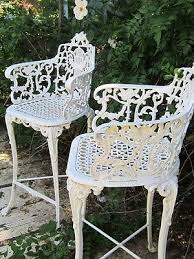 Vintage Victorian White Ornate Wrought Iron Chair Indoor Or Iron Patio Furniture Wrought Iron Chairs Wrought Iron Furniture