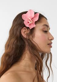 Set de 2 pinces à fourrure fleur d'orchidée