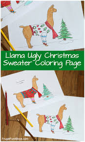 9 digital clip art sweater outlines in png format • each sweater is between 7•8. Llama Ugly Sweater Christmas Coloring Page Frugal Fun For Boys And Girls
