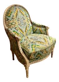 1940s Vintage Style Classic Bergere Arm Chair On Chairish Com Chair Upholstered Chairs Green Armchair