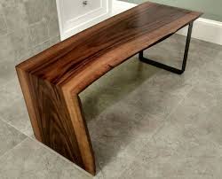 Curly Walnut Waterfall Live Edge Wood Slab Coffee Table Live Edge Table Live Edge Furniture Live Edge Coffee Table