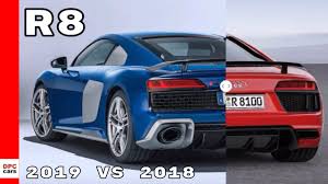 The 2018 audi r8 receives cosmetic updates such as a new black optics package and new tech features including laser led headlights. 2018 Audi R8 Vs 2019 Audi R8 Youtube