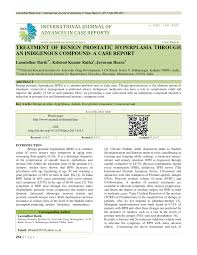 Pdf Treatment Of Benign Prostatic Hyperplasia Through An Indigenous Compound A Case Report