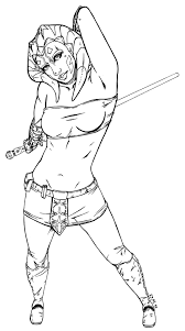 Cat colouring pages activity village. Ahsoka Tano Inks By Teamzoth On Deviantart