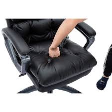 The soft and moderate sponge pad is suitable for your long sitting position. Boyel Living 2 Layer Black Bonded Leather High Back Office Executive Backrest Chair With Soft Seat Cushion Lc Kd1015 The Home Depot