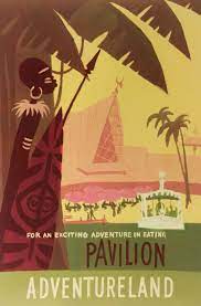 Disneyland Adventureland Poster Concept Bjorn Aronson 1953 Vintage Disneyland Disney Art Disney Attractions