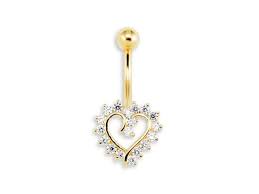 Oasis plus wholesale lot 100pcs 14g belly button rings navel barbell acrylic balls 316l surgical. New 14g Cz Heart 14k Yellow Gold Belly Button Ring Newegg Com