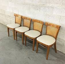 Local Pickup Only Vintage Dining Chairs 1960s Retro Mid Century Modern Brown Wood Cane 4 Matching Vinyl Kitchen Chairs By Oakwood By Retrospectvintage215 From Retrospect Vintage Of Philadelphia Pa Attic