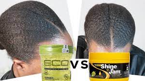 Primarily used to smooth the edges of the hair line, shine 'n jam also helps maintain and. Best Gel For Natural Hair Shine N Jam Gel Versus Eco Styler Gel Youtube