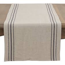 Pateley Striped Linen Table Runner Linen Table Runner Saro Lifestyle Formal Table Setting