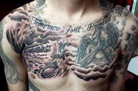 Belief in tutelary beings can be traced. Unique And Brilliant Angel Quote Tattoo On Men Chest Segerios Com