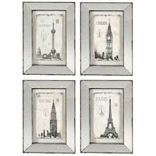 4 Piece Alessia Mirrored Wall Decor Set Mirror Wall Art Frame Wall Decor Antique Mirror Frame