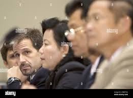 From second left, Co-Prosecutors, Robert Petit of Cananda, Chea Leang of  Cambodia, Cambodia Judge Kong Srim and Co- investigating Judge, You Bun  Leng sit inside the court hall of Khmer Rouge Tribunal