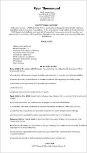 Sheet Metal Mechanic Resume Cprc