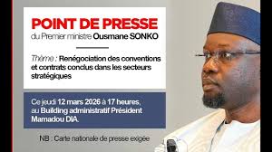 🔴 #DIRECT- Conférence de presse du Premier ministre Ousmane Sonko sur les  renégociations de contrats - YouTube