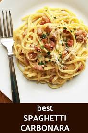 Classic Bacon Spaghetti Carbonara Recipe With Parmesan Cheese And Eggs If You Like Pasta Y Carbonara Recipe Pasta Carbonara Recipe Spaghetti Carbonara Recipe