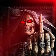 You Had My Curiosity But Now You Have My Attention Gif Grim Reaper Giving The Finger Gentlemen You Had My Curiosity But Now You Have My Attention Skull Artwork Skull Art