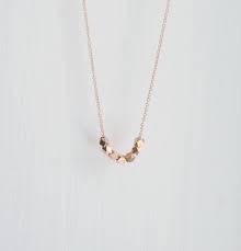 Rose Gold Nuggets Necklace Seven Pink Gold Faceted Beads Delicate Rose Gold Chain Elegant Pretty Pastel Mo Nugget Necklace Rose Gold Chain Simple Jewelry