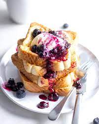 Vanilla And Cinnamon French Toast With Vanilla Ice Cream And Blueberry Compote By Forkinpancakes Quick Easy Recipe The Feedfeed