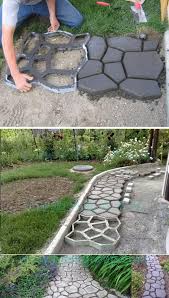 Garnish homemade paving before the cement has dried by adding objects, drawings or add using templates or cookie cutters images. 20 Concrete Diy Projects To Beautify Your Garden Hative