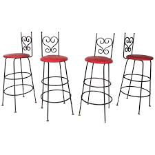 The stool is available with 25 or 30 seat heights to. Set Of Four Vintage Wrought Iron Bar Stools For Sale At 1stdibs