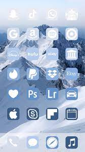 Aesthetic Blue Christmas Ios 14 App Icons Pack 108 Icons 6 Etsy App Icon Blue Christmas Iphone Wallpaper App