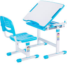 Vivo Height Adjustable Childrens Desk Chair Kids Interactive Work Station Blue Ebay