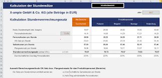 Excel vorlage projekt kalkulation controlling pierre tunger. Stundensatz Berechnen Formel Rechner Excel Download