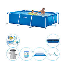 Daar zit je met een opzet zwembad natuurlijk al snel aan. Intex Frame Pool Rechthoekig 260x160x65 Cm Zwembad Met Accessoires Blokker