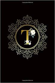 Find & download free graphic resources for t logo. Amazon Com T Stylish Black Gold Monogram Initial Letter T Blank Dot Grid Bullet Notebook For Girls Women Elegant Floral Personalized Journal Diary For Writing Notes With Dot