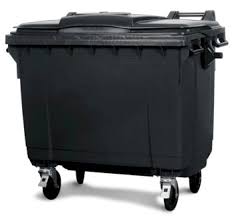 Accessories shown in photos are not included. Large Wheelie Bins Made From Polyethylene Pe 770 Litre Volume Grey
